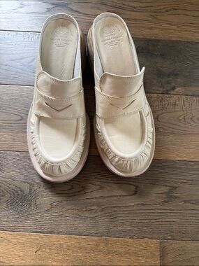 Officine Creative Cream Leather Penny-Style Slip-On Mules fits 9